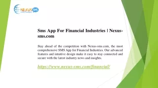 Sms App For Financial Industries  Nexus-sms.com