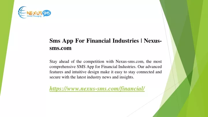 sms app for financial industries nexus