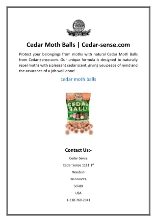 Cedar Moth Balls  Cedar-sense
