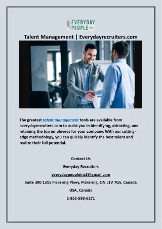 talent management everydayrecruiters com