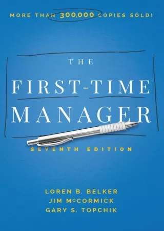 DOWNLOAD/PDF The First-Time Manager