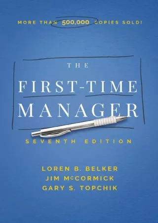 PDF/READ The First-Time Manager (First-Time Manager Series)