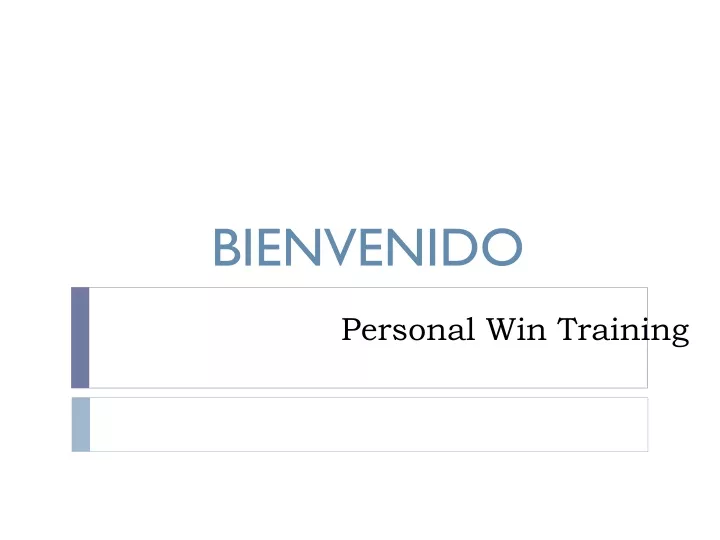 personal win training