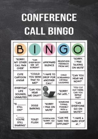 DOWNLOAD/PDF Conference Call Bingo Notebook: Funny Saying on Cover, Blank Lined Notebooks |