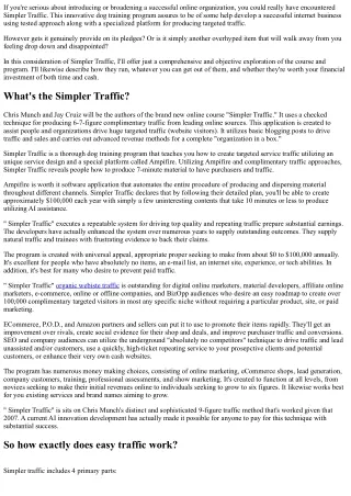 "Is Simpler Traffic a Sound Investment of Your Time and Resources?"