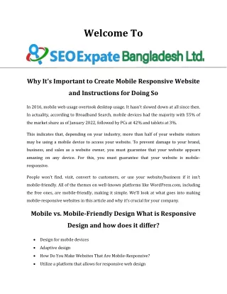 Mobile Responsive ​ Website Designing