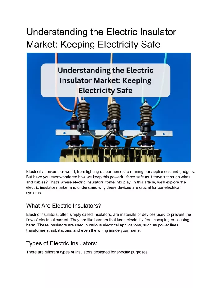 understanding the electric insulator market