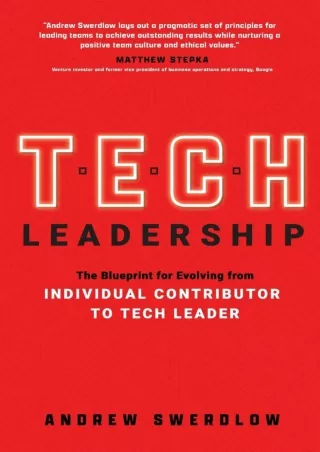 READ [PDF] Tech Leadership: The Blueprint for Evolving from Individual Contributor to