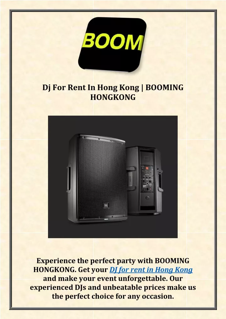 dj for rent in hong kong booming hongkong