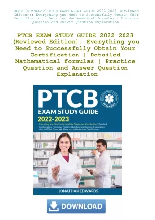 READ [DOWNLOAD] PTCB EXAM STUDY GUIDE 2022 2023 (Reviewed Edition) Everything you Need to Successful