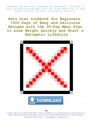 DOWNLOAD PDF Keto Diet Cookbook for Beginners 1500 Days of Easy and Delicious Recipes with the 30-Da