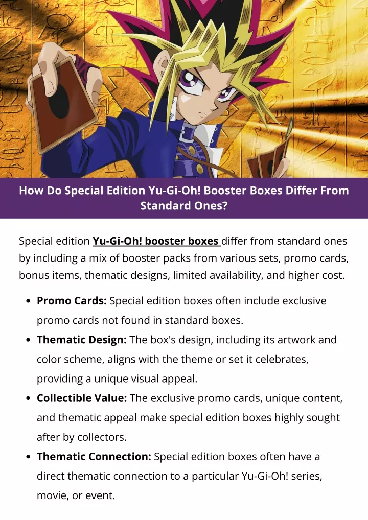 how do special edition yu gi oh booster boxes