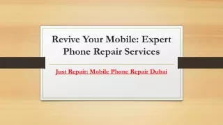 Revive Your Mobile: Expert Phone Repair Services