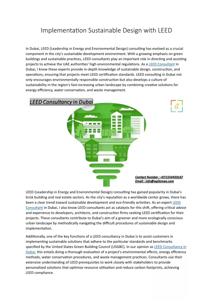 implementation sustainable design with leed