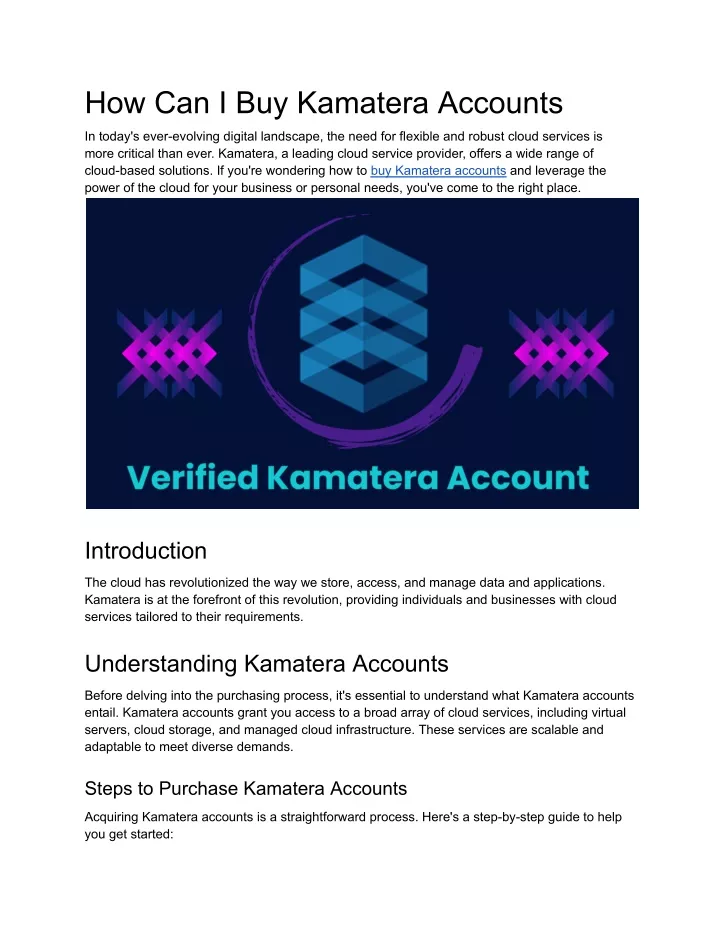 how can i buy kamatera accounts