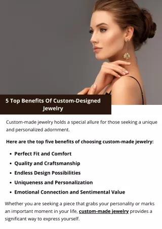 5 Top Benefits Of Custom-Designed Jewelry
