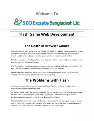 Flash Game Web Development