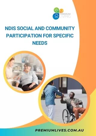 NDIS Social And Community Participation For Specific Needs