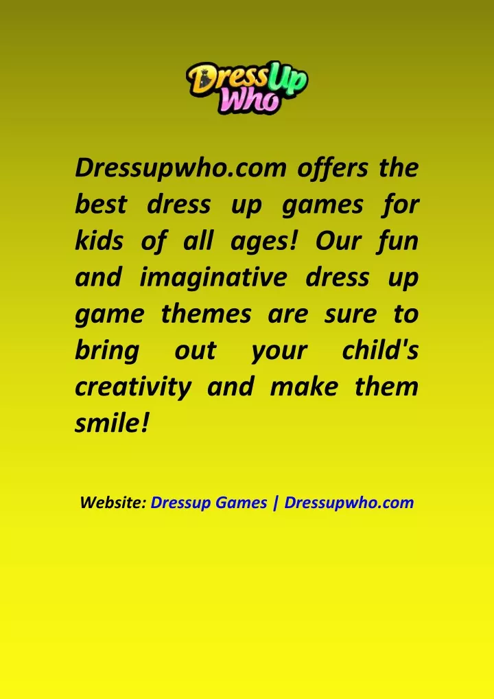 dressupwho com offers the best dress up games