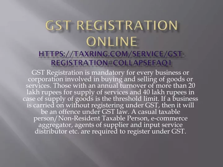 gst registration is mandatory for every business