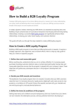 How to Build a B2B Loyalty Program