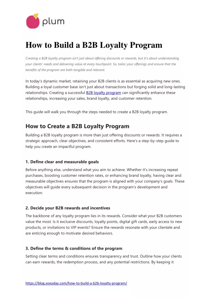 how to build a b2b loyalty program