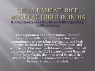 sella basmati rice manufacturer in india