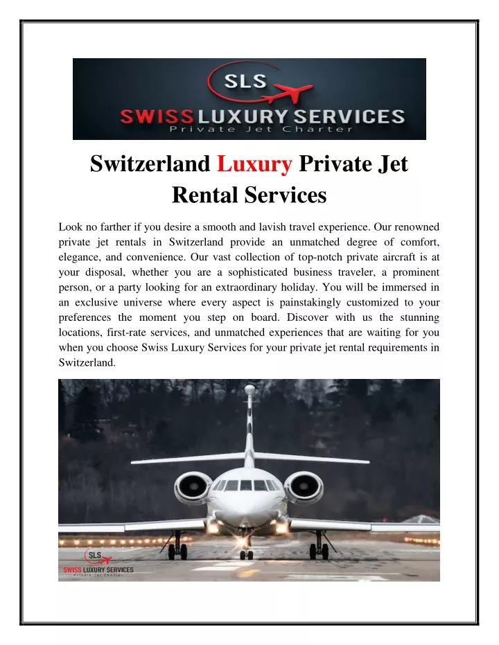 switzerland luxury private jet rental services