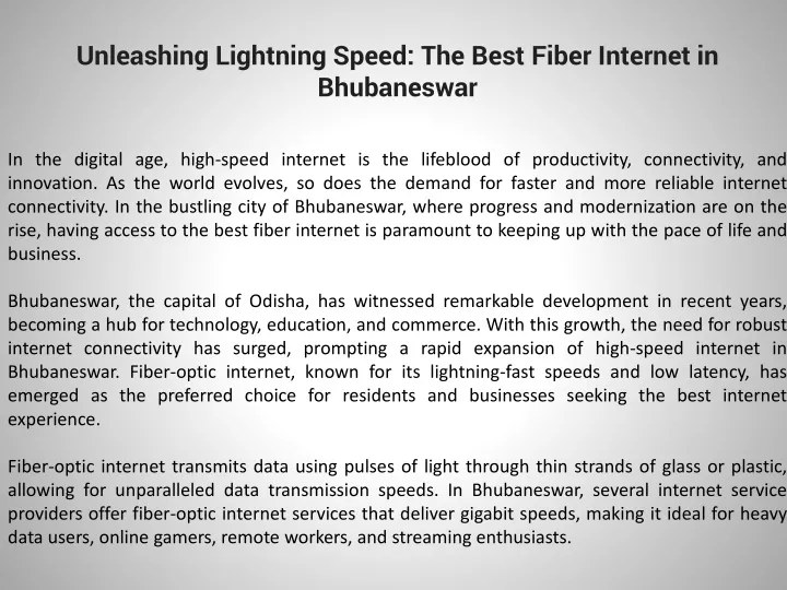 unleashing lightning speed the best fiber