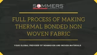 Process Of Thermal Bonding Non Woven Fabric