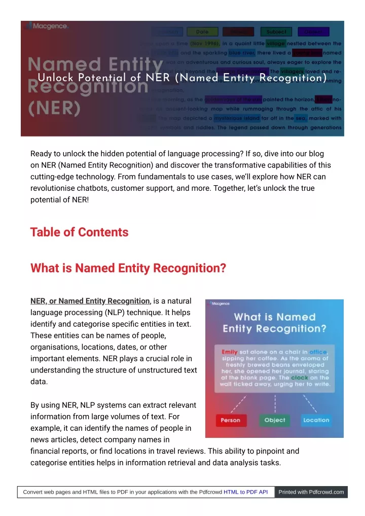 unlock potential of ner named entity recognition