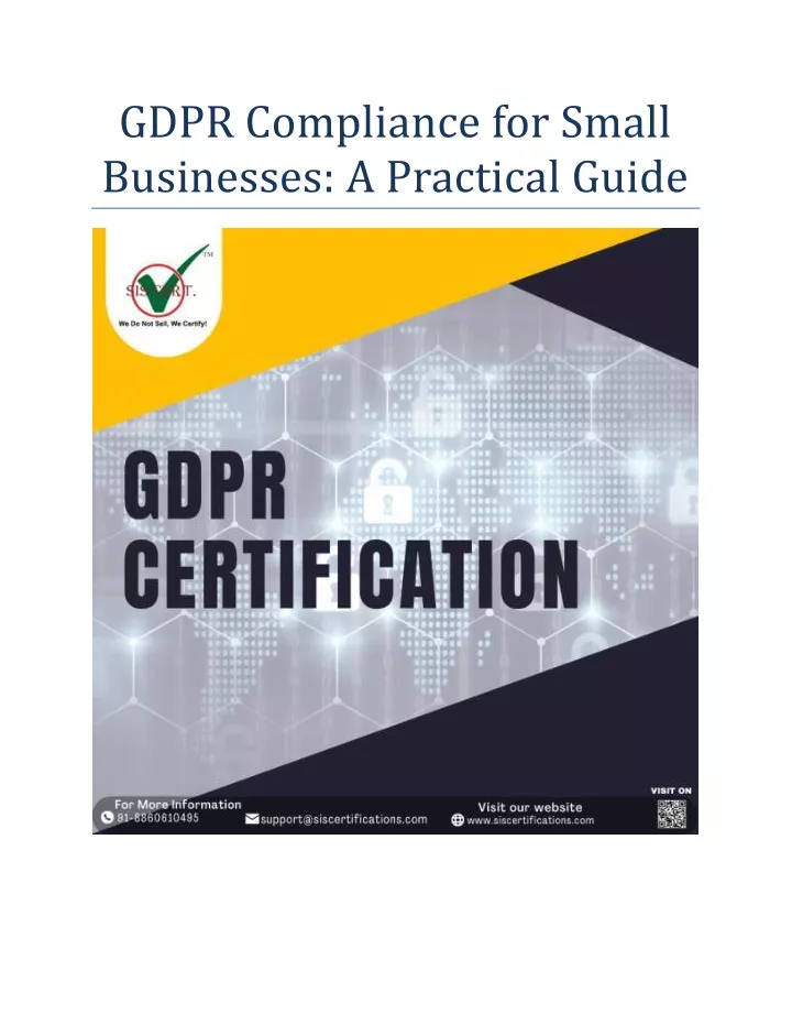gdpr compliance for small businesses a practical