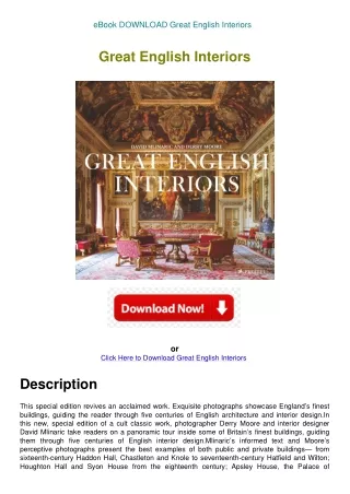 eBook DOWNLOAD Great English Interiors