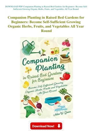 DOWNLOAD PDF Companion Planting in Raised Bed Gardens for Beginners Become Self-