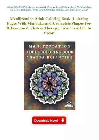 eBook DOWNLOAD Manifestation Adult Coloring Book Coloring Pages With Mandalas an