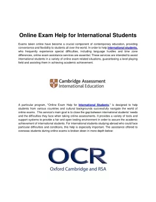 Online Exam Help for International Students