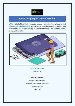 Best Laptop repair service in Dubai