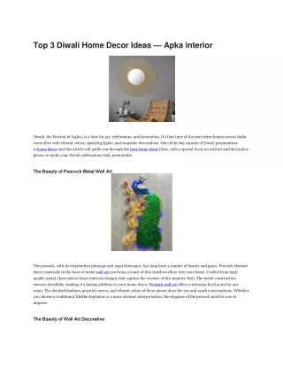 top 3 diwali home decor ideas apka interior