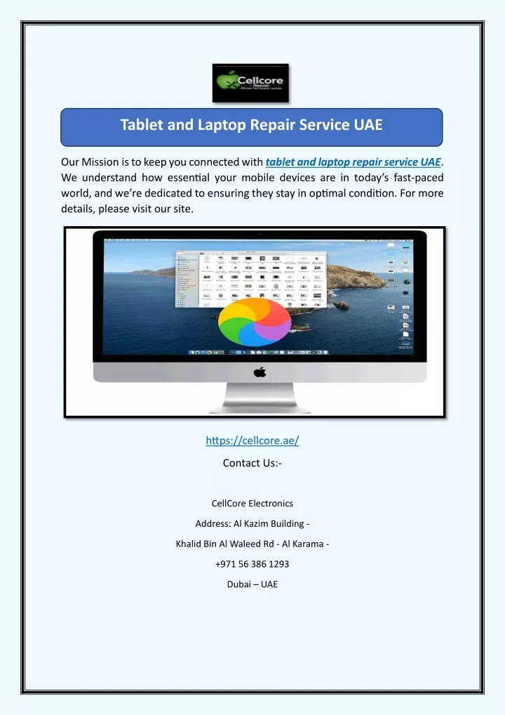 tablet and laptop repair service uae