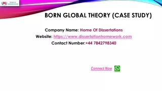 Born Global Theory (CASE STUDY)