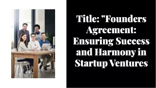 "Founders Agreement Services | StartupFino"
