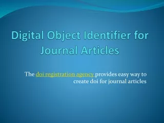 digital object identifier for journal articles