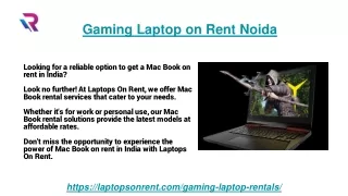 Gaming Laptops on Rent in Noida