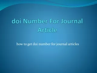 how to get doi number for journal