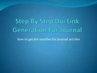 step by step doi link generation for journal