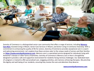 Memory Care Northville & Senior Care Service Novi