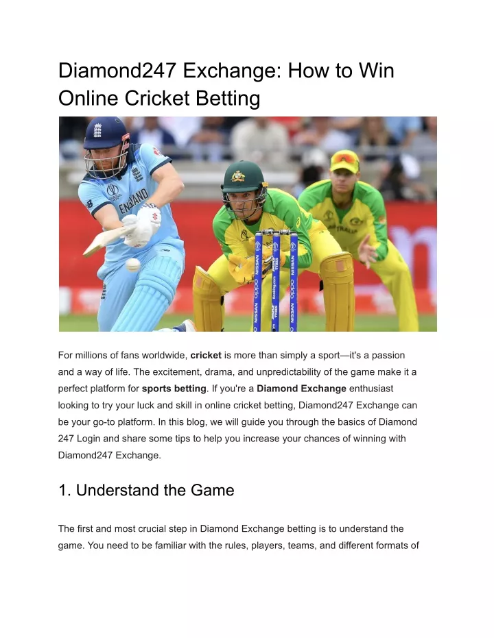 diamond247 exchange how to win online cricket