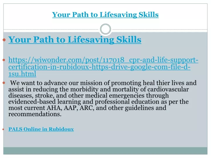 your path to lifesaving skills