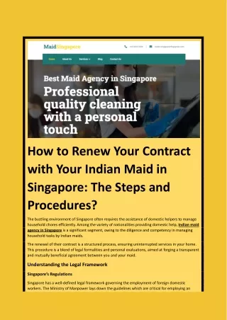 How to Renew Your Contract with Your Indian Maid in Singapore The Steps and Procedures.docx