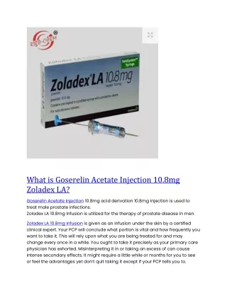 What is Goserelin Acetate Injection 10